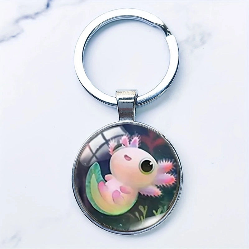 Cute Sweet Animal Alloy Inlay Glass Keychain