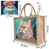 DIY Diamond Painting Linen Waterproof Handbag Shopping Storage Bag Totes Kit(with 2pcs diamond painting)