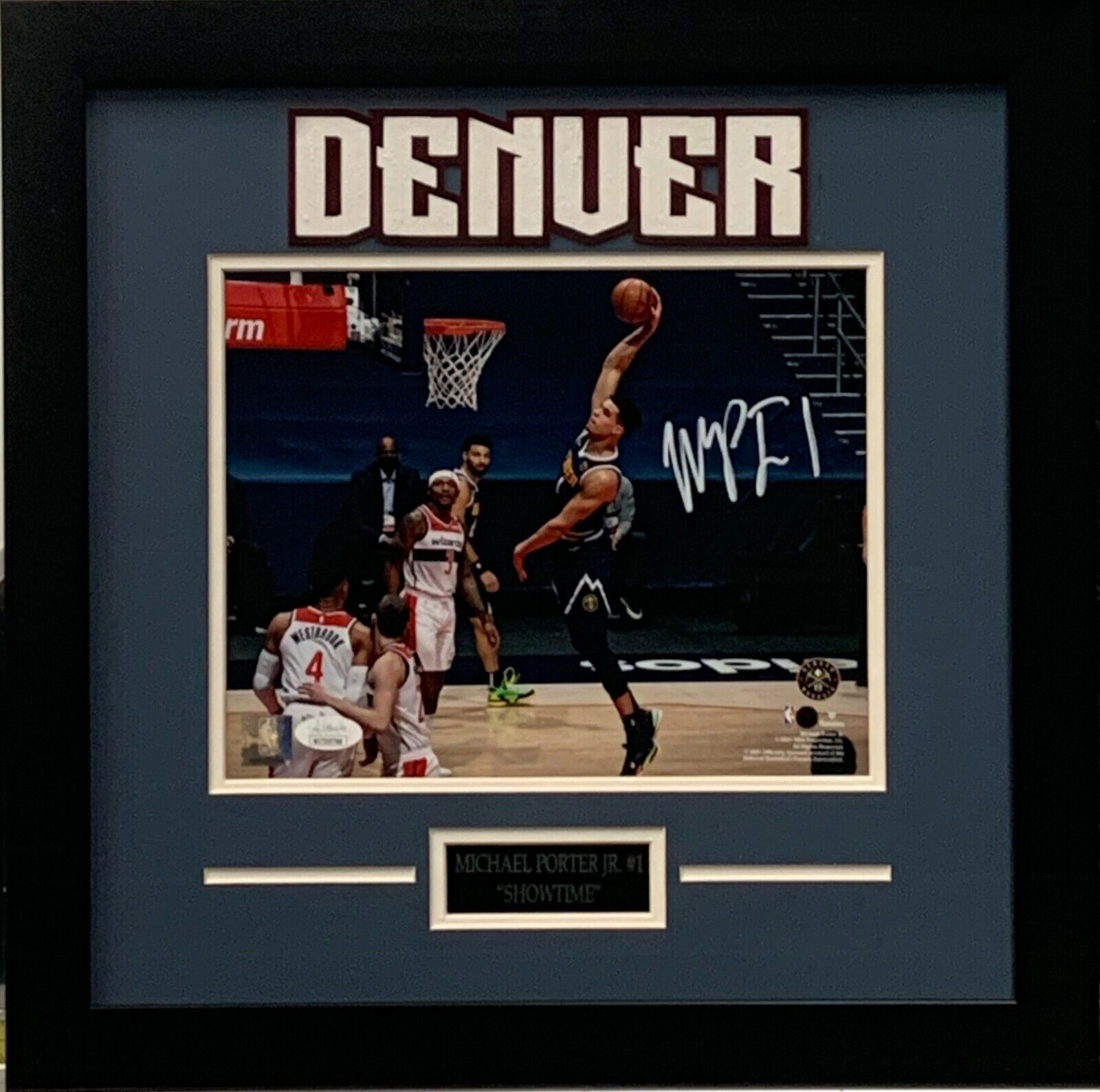 Michael Porter Jr. autographed framed 8x10 Photo Poster painting NBA Denver Nuggets JSA COA