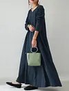 V-Neck Long Sleeve Loose Maxi Dress