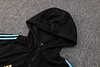 Joyfball 2024/2025 Argentina Half-Pull Hat Style Training Suit  Black Jersey 1:1 Thai Quality Set