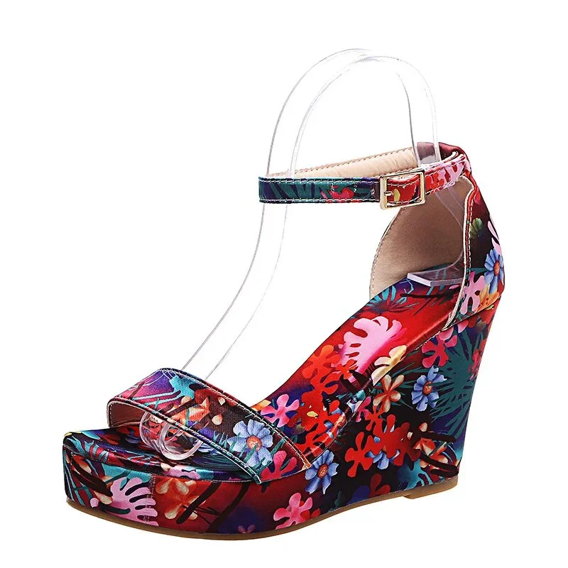 Yyvonne Girl Summer Design Party Women Shoes High Heels Buckle Ankle Strap Sandals Women Flower Open Toe Sandals