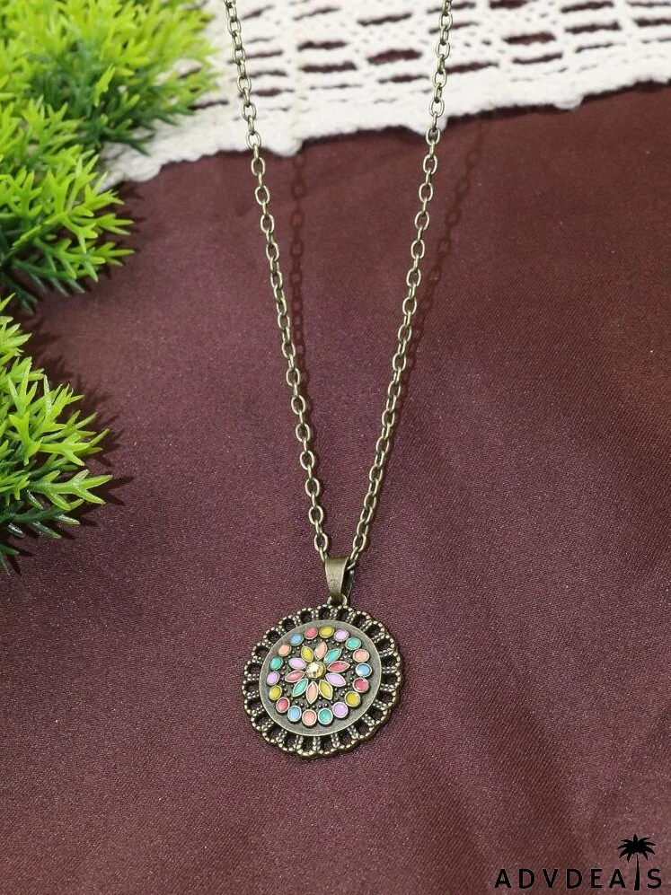 3pcs Rhinestone Flower Decor Jewelry Set