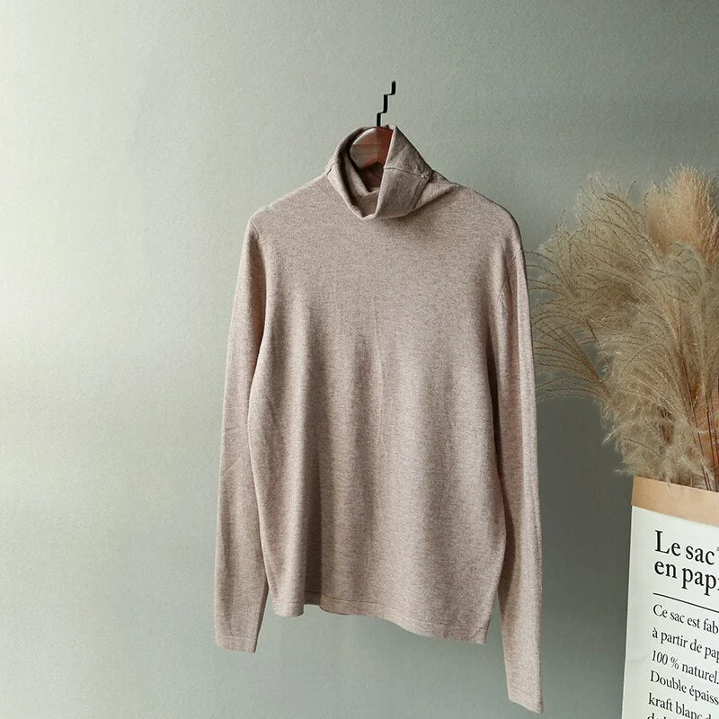 Lizkova Turtleneck Soft Sweater Women 7 colors Long Sleeve Knitted Pullovers 2020 Ladies Casual Warm Tops