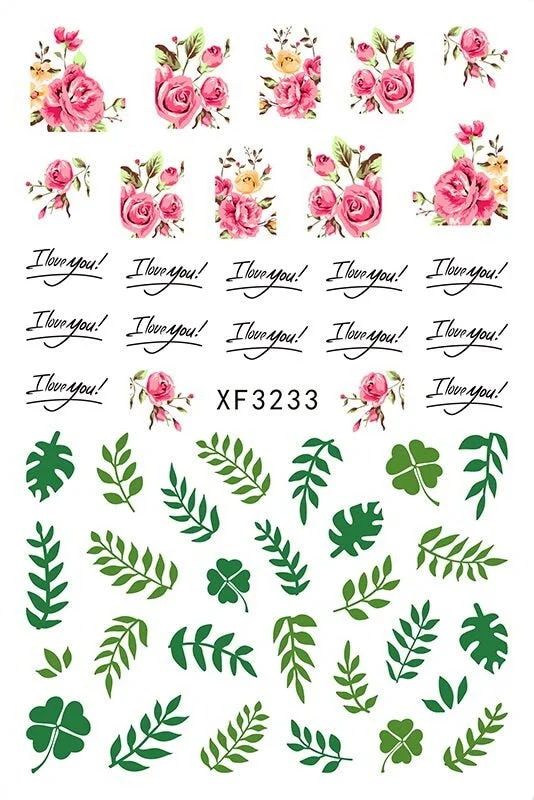 Fashion Flower Avocado Nail Art Stickers for Nails Art Self Adhesive Decals Manicure Design Nails Accessoires Stickers Fruits-Nail Inspo