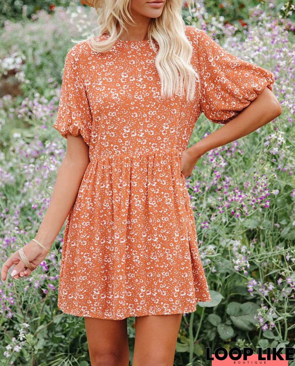 Small Floral Lantern Dress