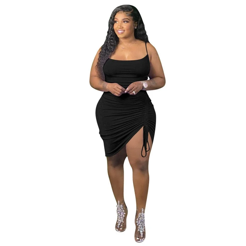 Plus Size Clothing Dress Women Wholesale Elegant Party Outfits Bandage Draped Tank Maxi Dresses for Women Summer  Dropshipping