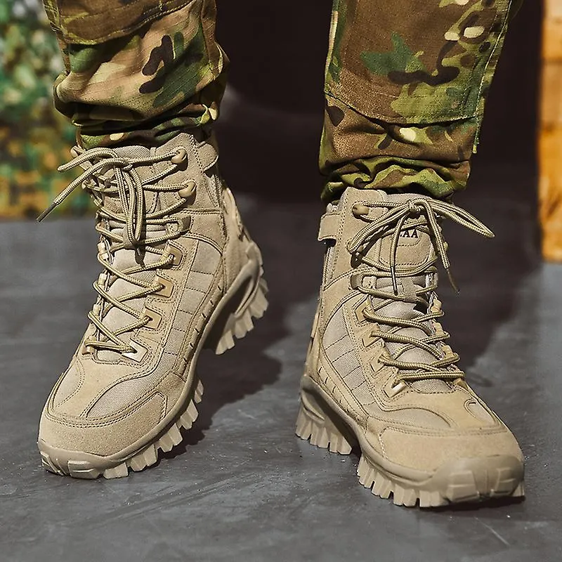 Men's Work Combat Boots Waterproof Non-Slip Warm Army Boots Work Boots (Thickened Version & Insulated Version)