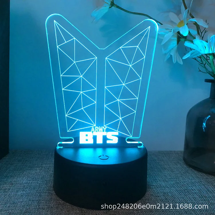 BTS Logo Colorful Couch Cemote Control Night Light