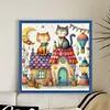 Cat And House-11CT Stamped Cross Stitch 40*40cm/15.75*15.75in tapestrymarket