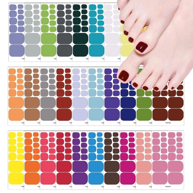 Foot Stickers Nail Stickers Full Solid Color 3d Toenail Stickers Patch