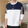 Men's Color Contrast Panel Loose Sweater
