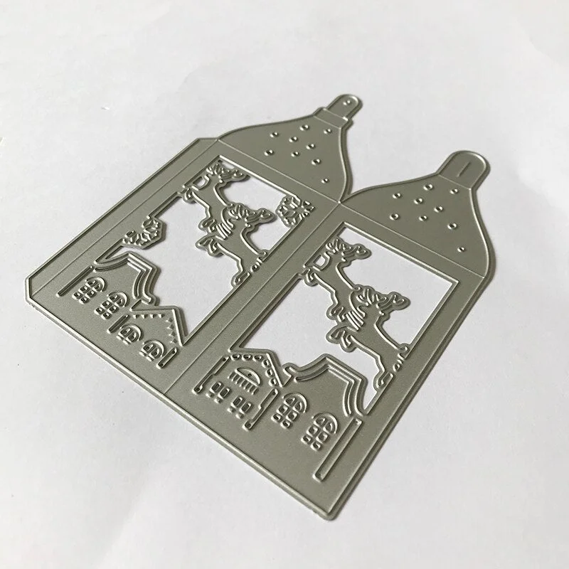 Merry Christmas Metal Cutting Dies 3D Cute DIY Scrapbooking Carbon Craft Die Photo lantern box Cards Decoration New Arrival