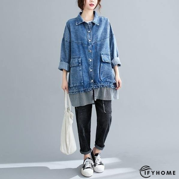 DIMANAF Plus Size Jackets Coat Women Clothing Denim Jeans Bomber Jacket | IFYHOME