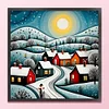 Colorful Houses - 14CT Stamped Cross Stitch - 40*40cm
