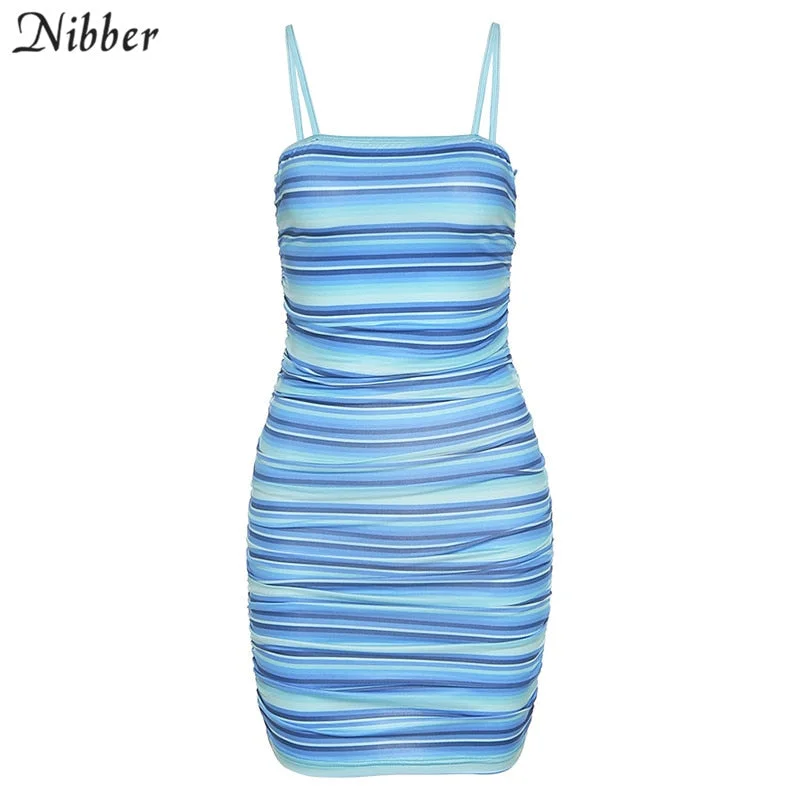 Nibber tie-dye neon lace up bodycon mini dresses womens street fashion Beach leisure vacation hollow dress 2020 summer new mujer