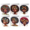 6PCS DIY Diamond Art Greeting Cards Black Girl Congratulations Cards & Gifts