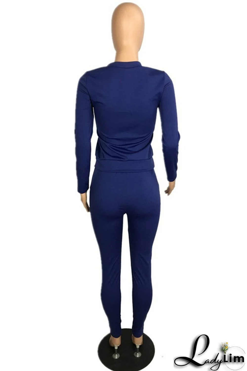 Black Fashion Casual Patchwork Sequins O Neck Long Sleeve Two Pieces