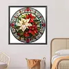 Red Flowers Glass Painting-Paint by Numbers Acrylic Painting 40*40CM