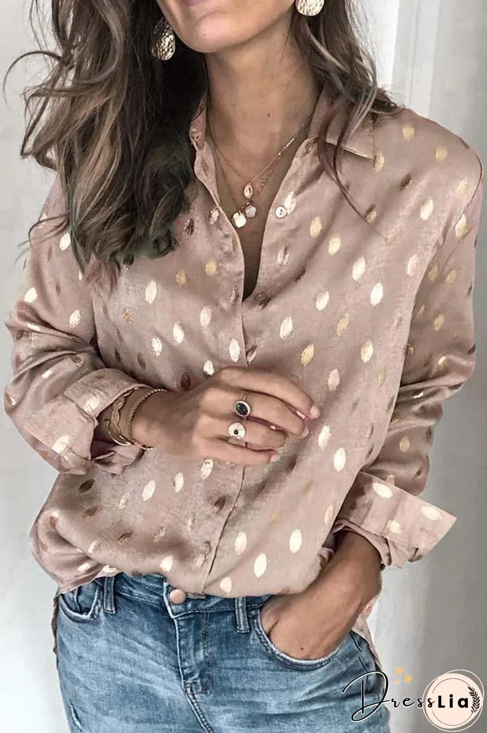 Loose Long Sleeve Lapel Top