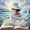 Beauty with White Roses kits sp&eacute;ciaux de peinture partielle en forme de drill partiel 5D pour adultes d&eacute;butants d&eacute;coration int&eacute;rieure diamants et kits