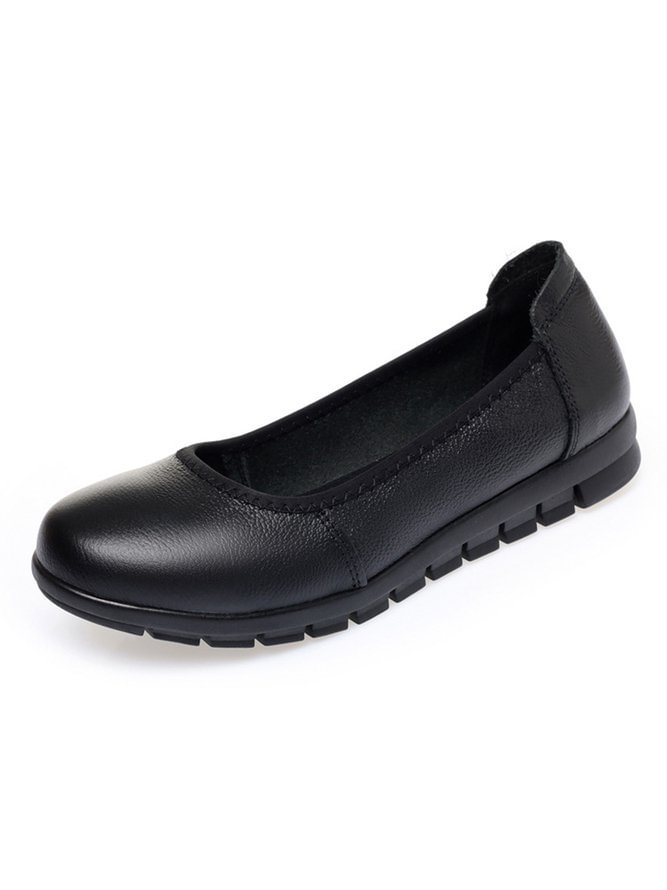 Women's Black Comfort Work Faux Leather Shoes CS396- Fabulory
