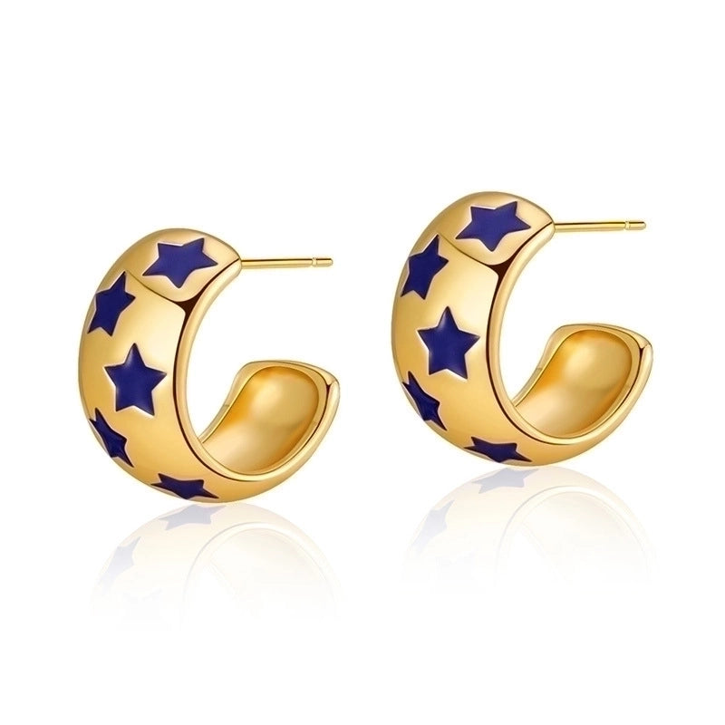 1 Pair Retro Sweet Triangle Devil’s Eye Heart Shape Enamel Plating Inlay Copper Zircon 18k Gold Plated Ear Studs