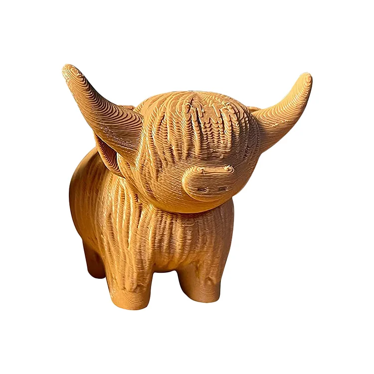 【Ornament】Home Decor Resin Ornaments-Highland Cow Figurine Cake gbfke