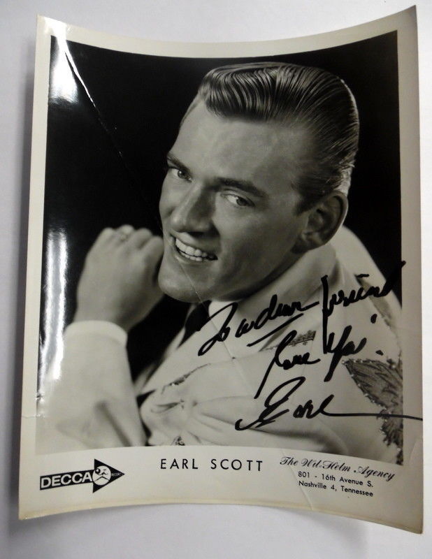 EARL SCOTT Autographed 8 x 10 Photo Poster painting 60's Country WESTERN SInger THEN A TEAR FELL