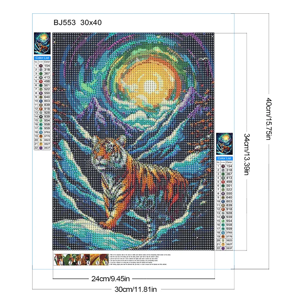 Diamond Painting - Full Round Drill - Abstract Tiger(Canvas|30*40cm)