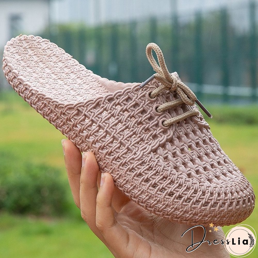 Summer Women's New Hollow-out Slipper Solft Non-slip Casual Sandals Slip-on Beach Shoes
