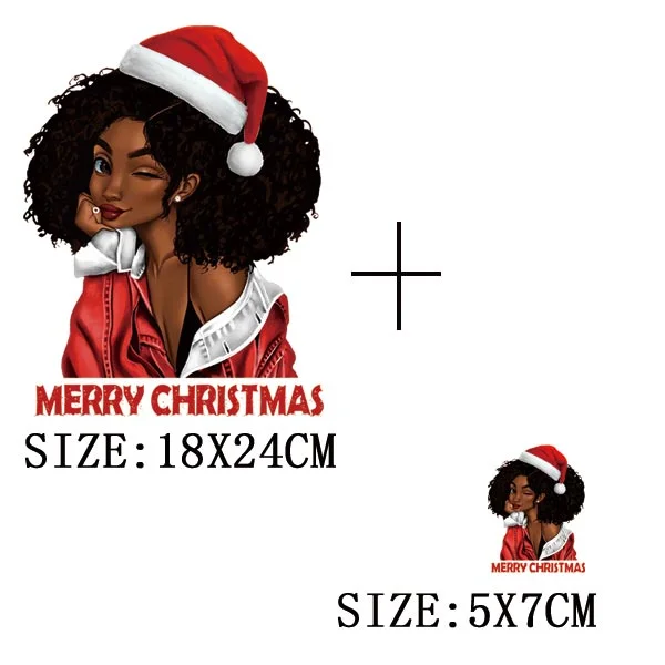 Beautiful Christmas Gift Thermal Sticker On Clothes DIY T-shirt Washable Iron On Patch For Clothing Christmas Design Patch Decor