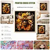 Golden Bloom 11CT 3 Strand DIY Stamped Cross Stitch Kit for Adult 45x45cm