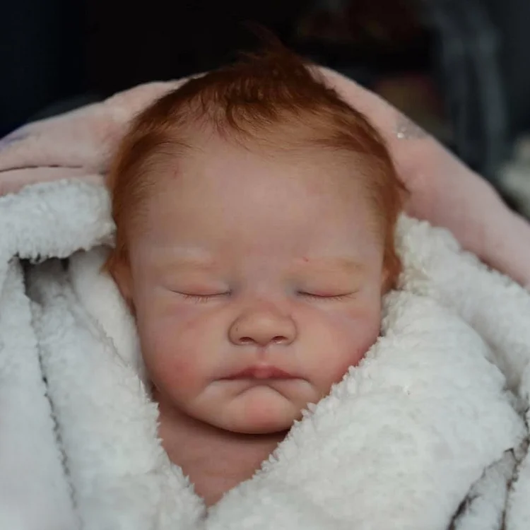 [Heartbeat💖 & Sound🔊] 20" Newborn Lifelike Sleeping Baby Doll Girl Named Dolyda with Painted Hair