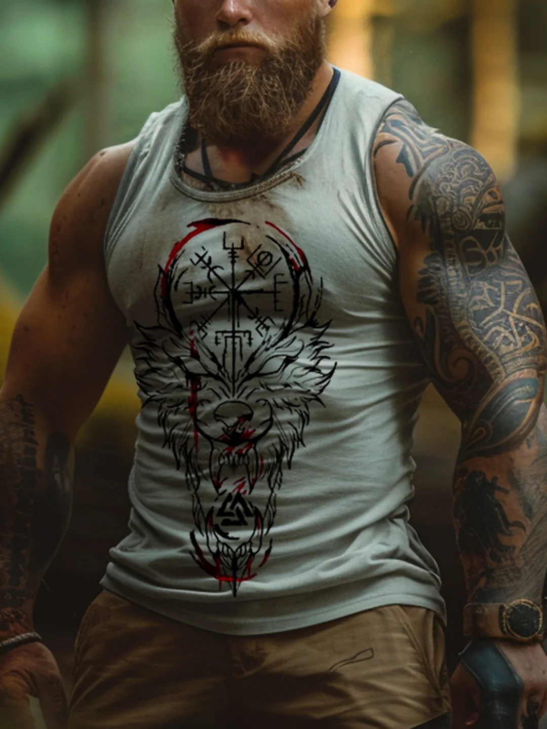 Viking Totem Sleeveless T-Shirt-inspireuse