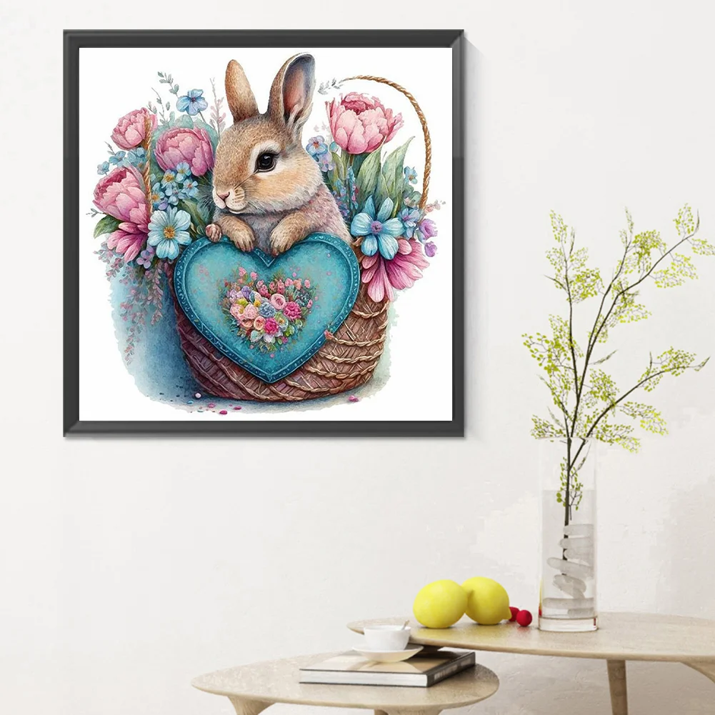 Diamond Painting - Full Round Drill - Flower Bush Rabbit(Canvas|30*30cm)