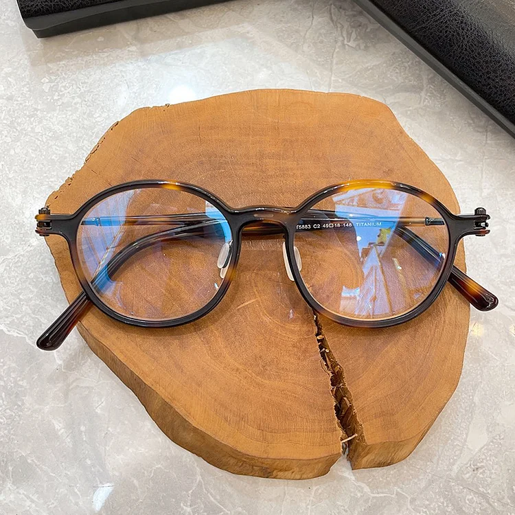 Titanium Luxury Brand Glasses Frames Designer Top-end Men Eyeglasses Round Polygon  Women Sunglasses