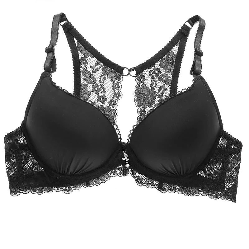 Back Beauty Sexy Push Up Bra for Women Lace Bralette Beauty Back Brassiere Underwire Bras Female Lingerie Underwear Big C/D Cup