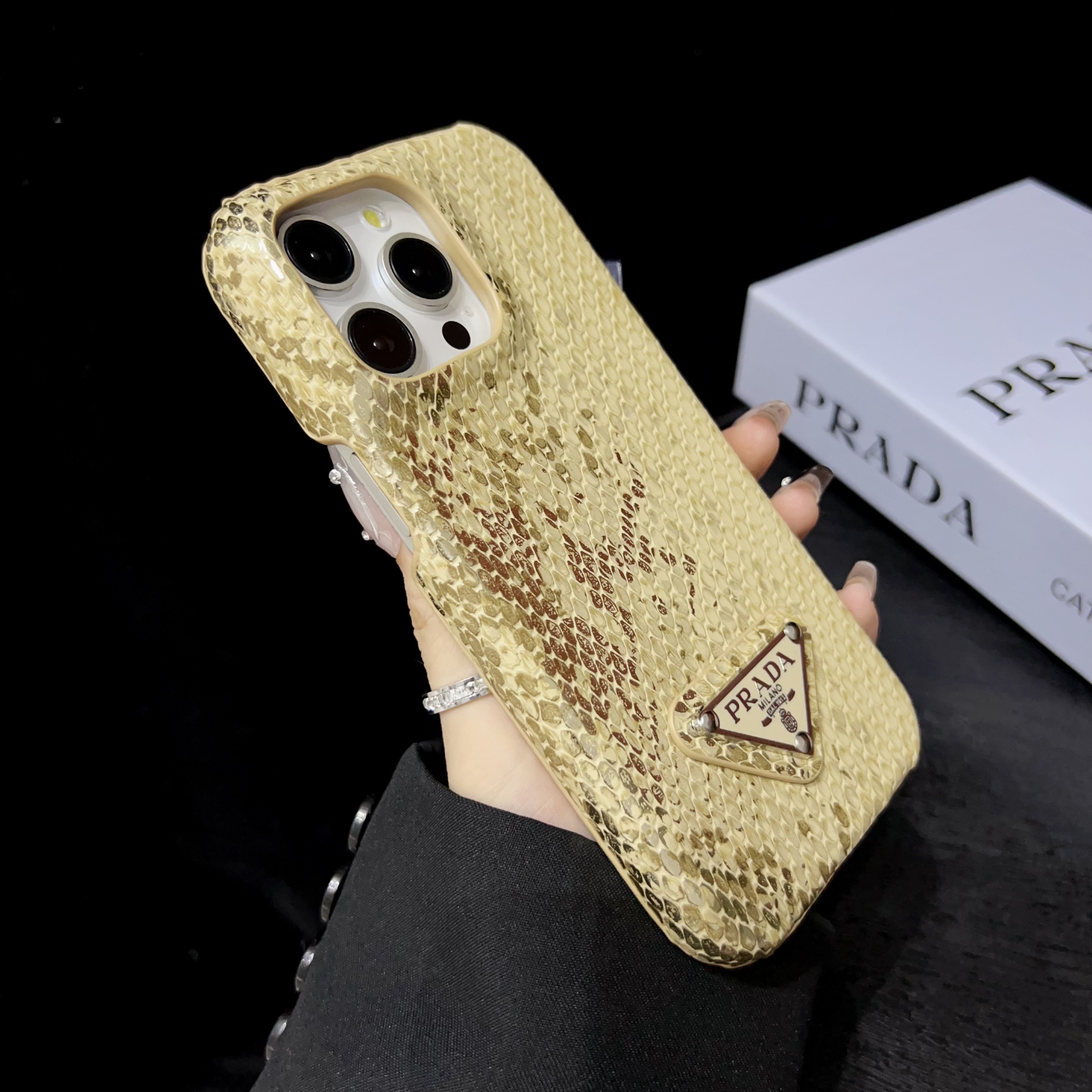 Prada Luxury Python PU Leather Apple iPhone and Samsung Galaxy Phone Case