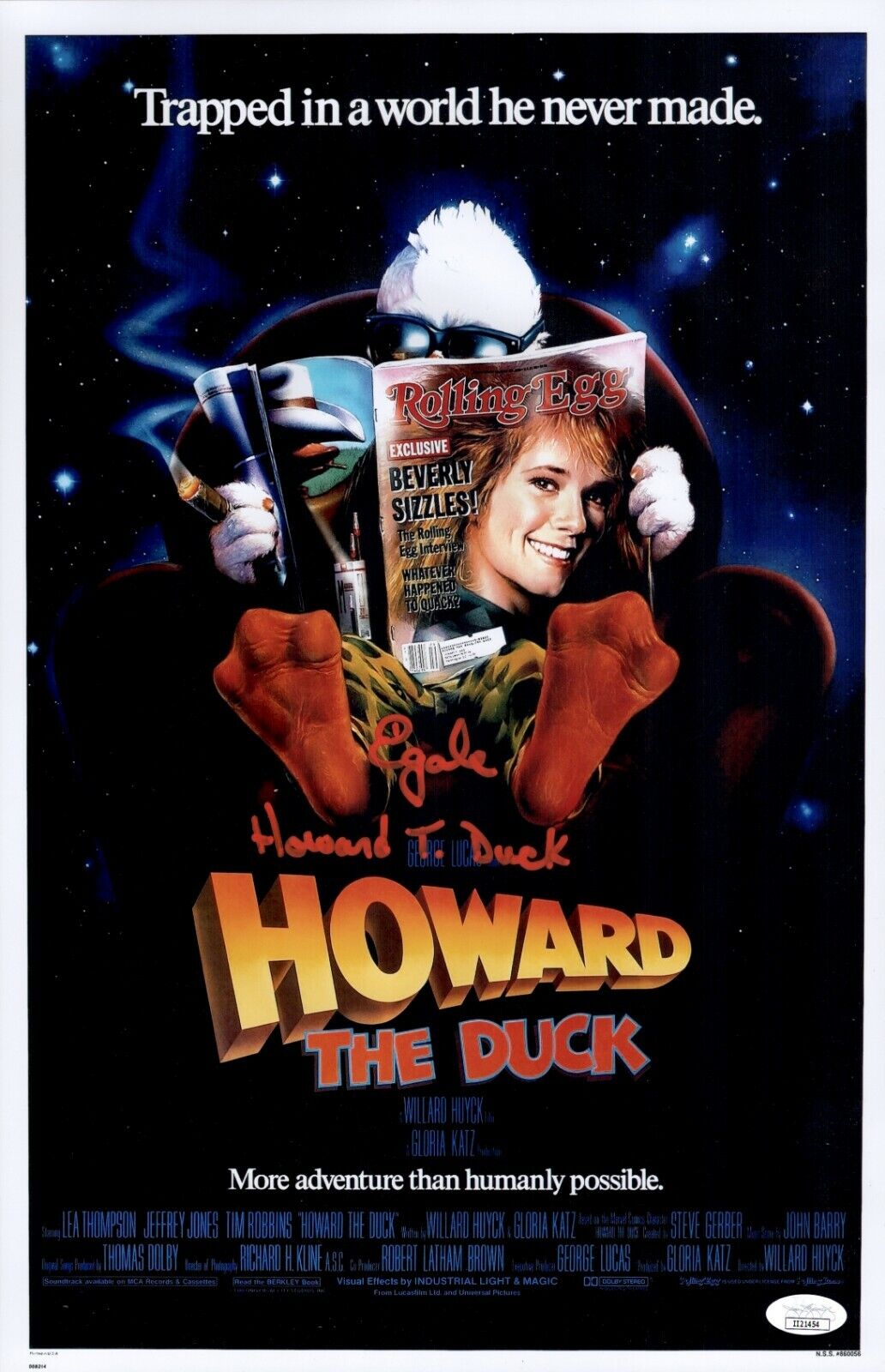 ED GALE Howard The Duck Signed 11x17 Photo Poster painting In Person Autograph JSA COA Cert