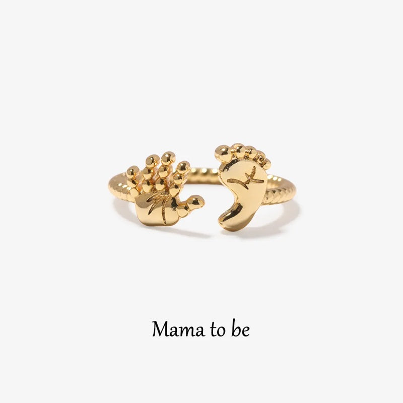 Unique Gift For Mother - Mama To Be Palm And Foot Ring