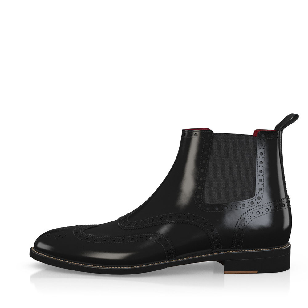 Black Round Toe Chunky Heel Flat Cut-Out Design Ankle Boots Nicepairs