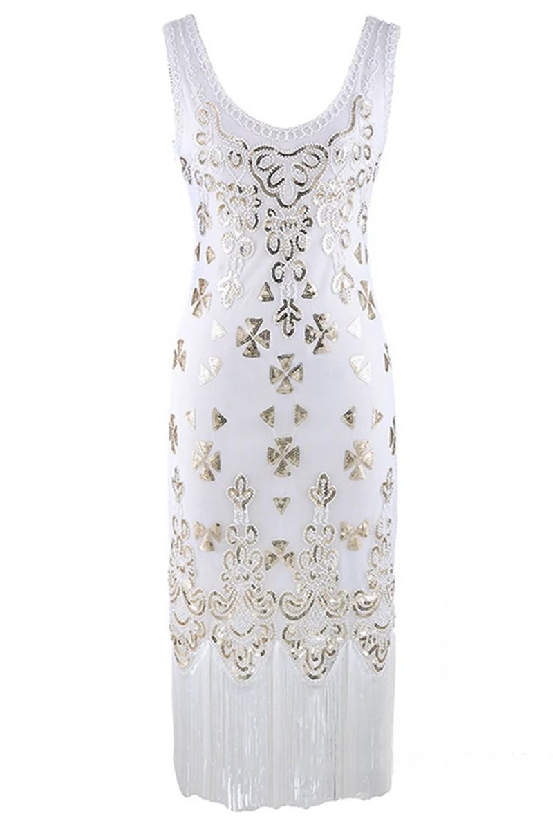 1920s Vintage Fringe Midi Dresses