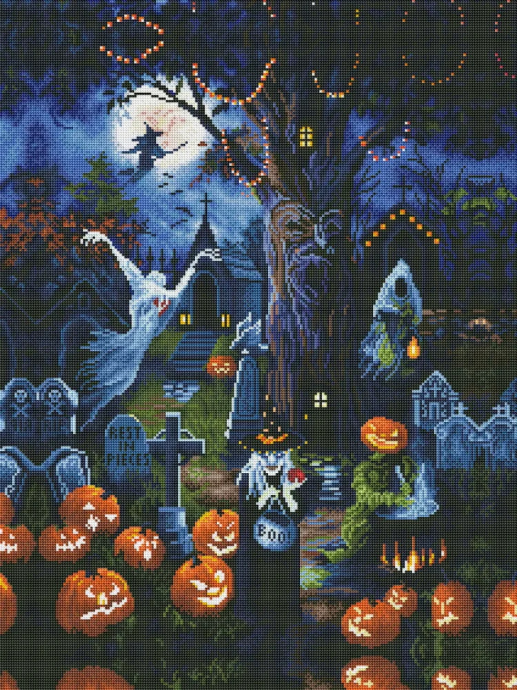 Halloween Night 40*50CM(Canvas) Full Round Drill Diamond Painting gbfke