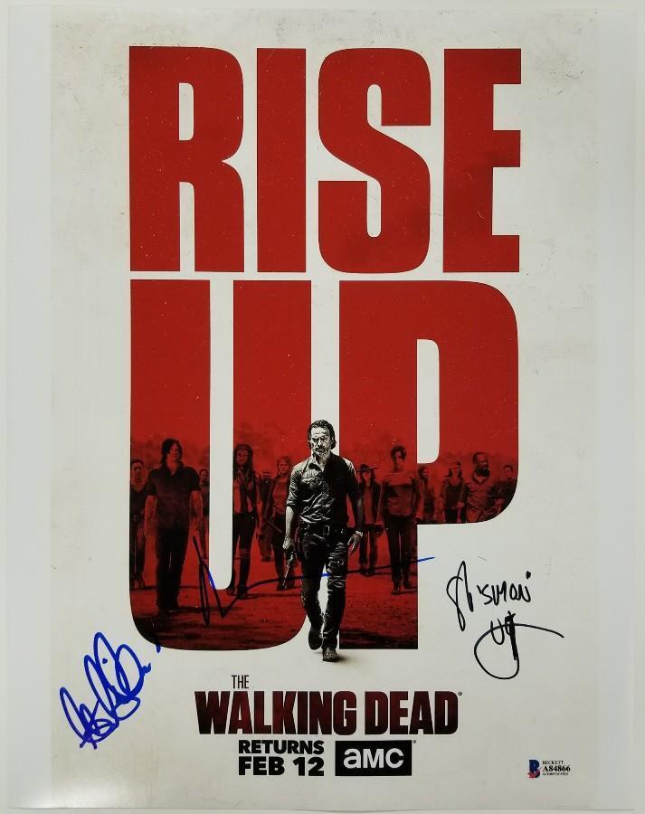 THE WALKING DEAD Cast Signed 11x14 Photo Poster painting REEDUS Ogg Gilliam (A)~ Beckett BAS COA