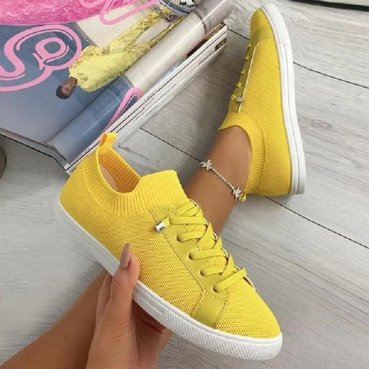 Women Shoes 2021 Zapatos Planos Breathable White Shoes Lace Up Casual Flats Women Mesh Sneakers Socofy Loafers Zapatillas Mujer