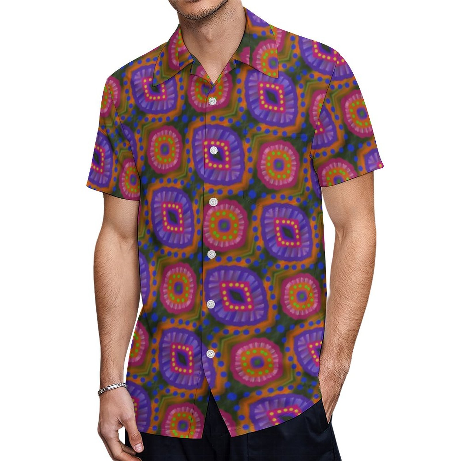 Eye Of God Art By Eelkat Wendy C Allen Hawaiian Shirt Mens Button Down Plus Size Tropical Hawaii Beach Shirts
