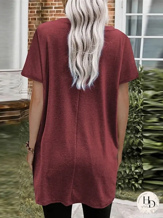 Casual Dress T Shirt Dress Tee Dress Shift Dress Mini Dress Black White Pink Short Sleeve Pure Color Pocket Summer Spring Crew Neck Classic Loose Fit S M L XL XXL for Women