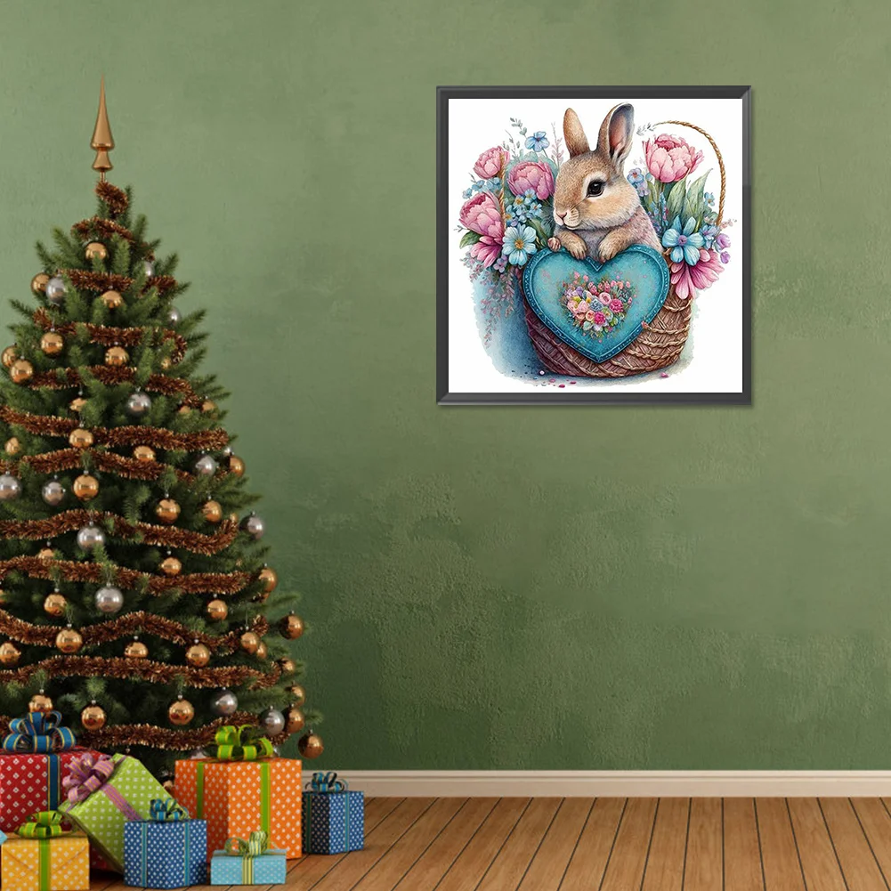 Diamond Painting - Full Round Drill - Flower Bush Rabbit(Canvas|30*30cm)