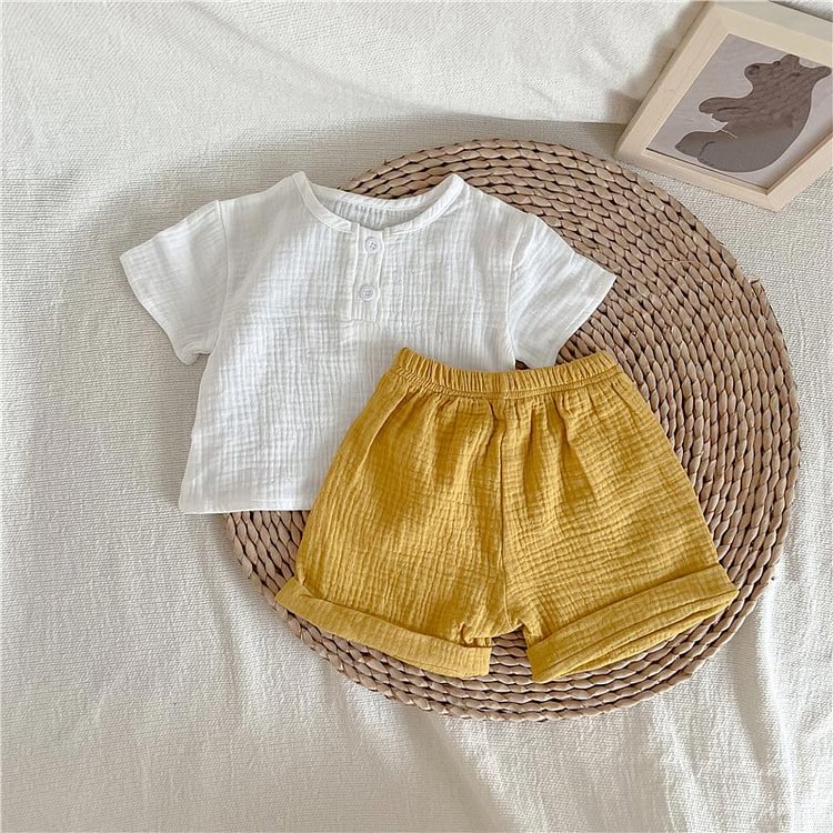 Baby Unisex Breathable Tee and Shorts Set